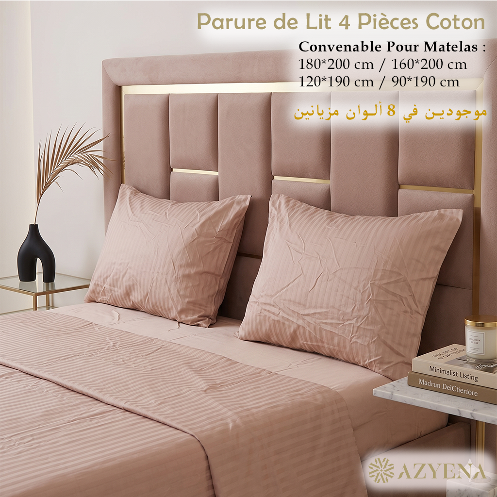 Parure de Lit 4 pièces en coton microfibre de qualité supérieure