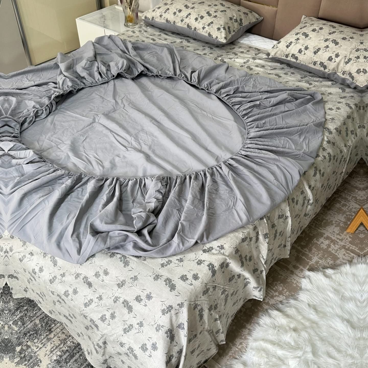 Parure de Lit 4 pièces en 100% Satin de coton