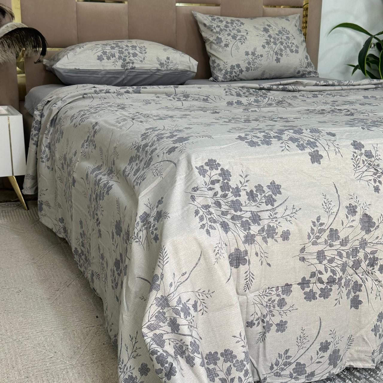 Parure de Lit 4 pièces en 100% Satin de coton