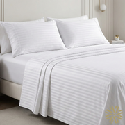 Parure de Lit 4 Pièces Coton 2 Places – Blanc