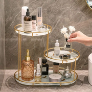 Organisateur de Maquillage & Cosmétiques Luxury – Design Marbre et Doré à 3 Niveaux