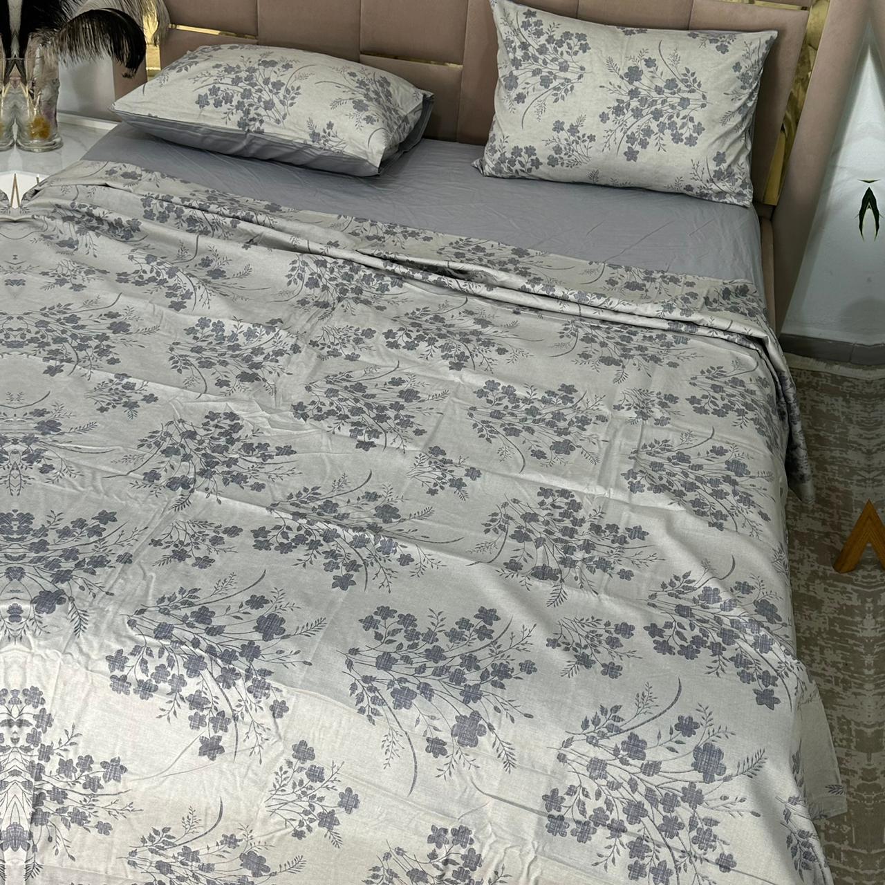 Parure de Lit 4 pièces en 100% Satin de coton