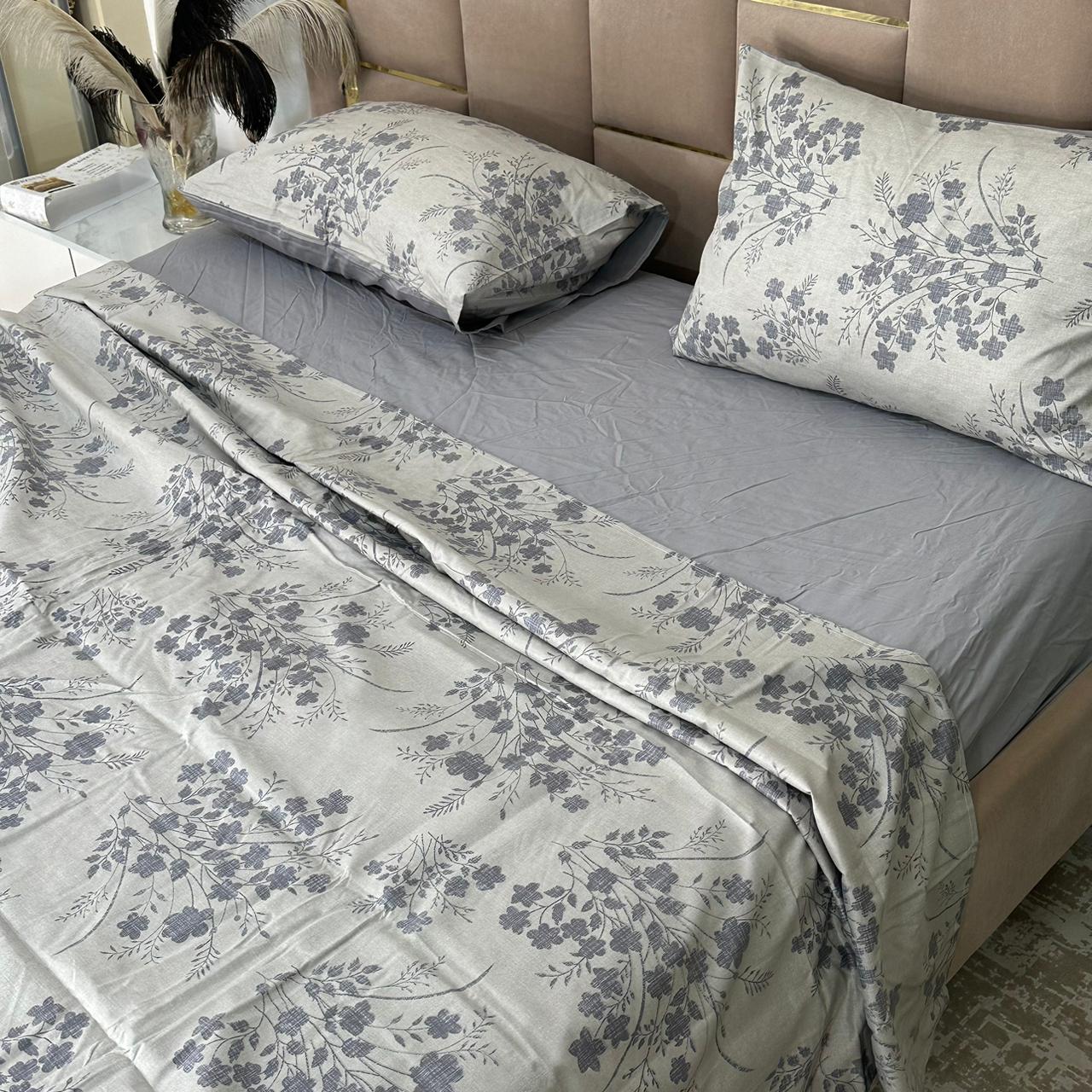 Parure de Lit 4 pièces en 100% Satin de coton