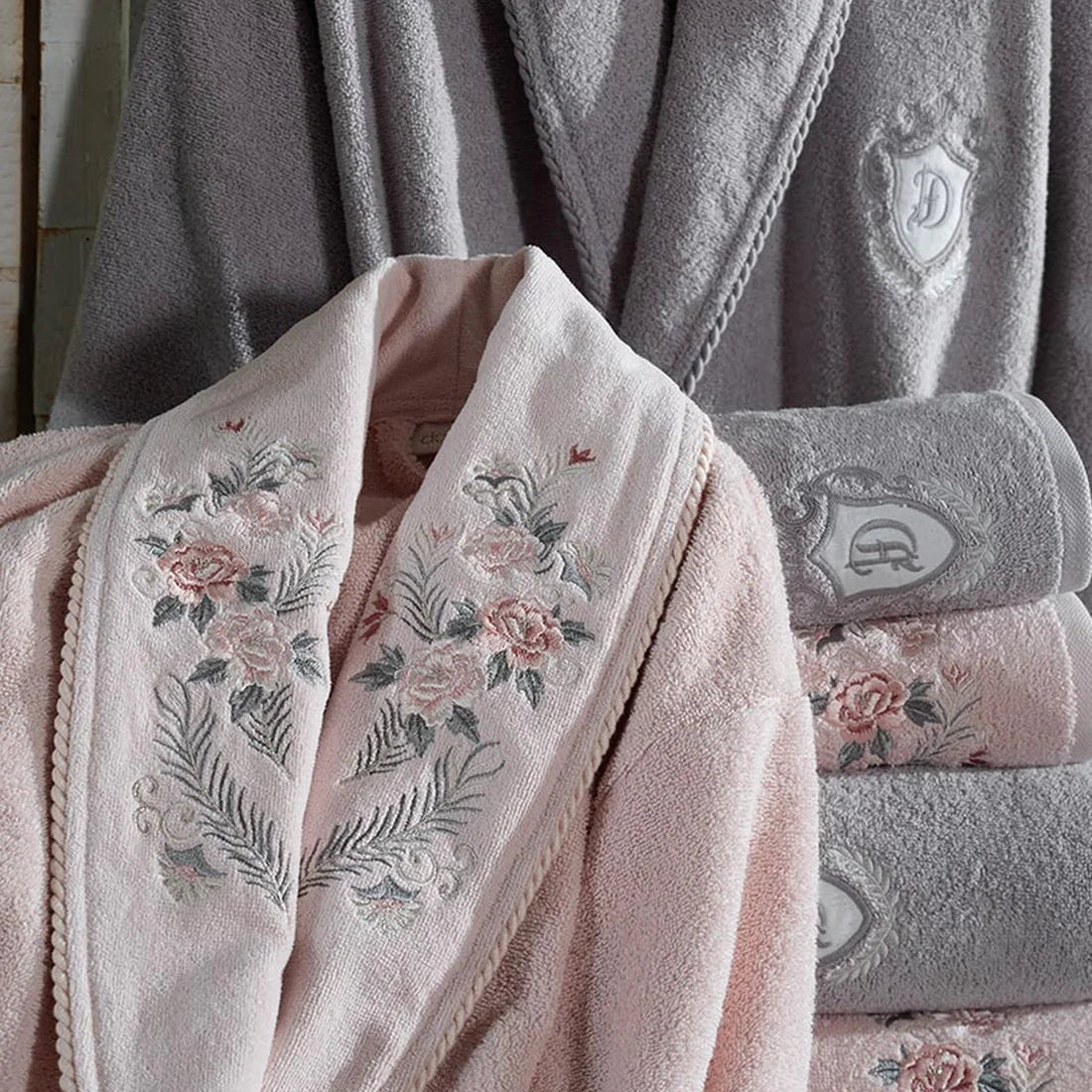 Ensemble Magnifique de Peignoirs Janset - 6 Pièces en Coton Turc de Qualité Supérieure