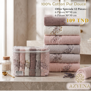 Offre Spéciale 12 Serviettes de Bain Coton 90*50 cm / 50*30 cm