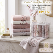 Offre Spéciale 12 Serviettes de Bain Coton 90*50 cm / 50*30 cm