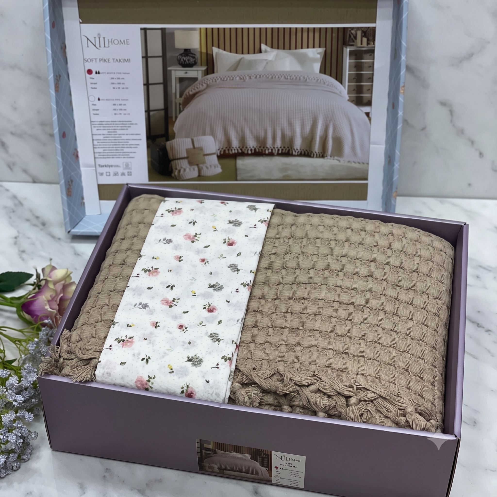 Parure de Lit NILHome Soft Pike - 4 pièces