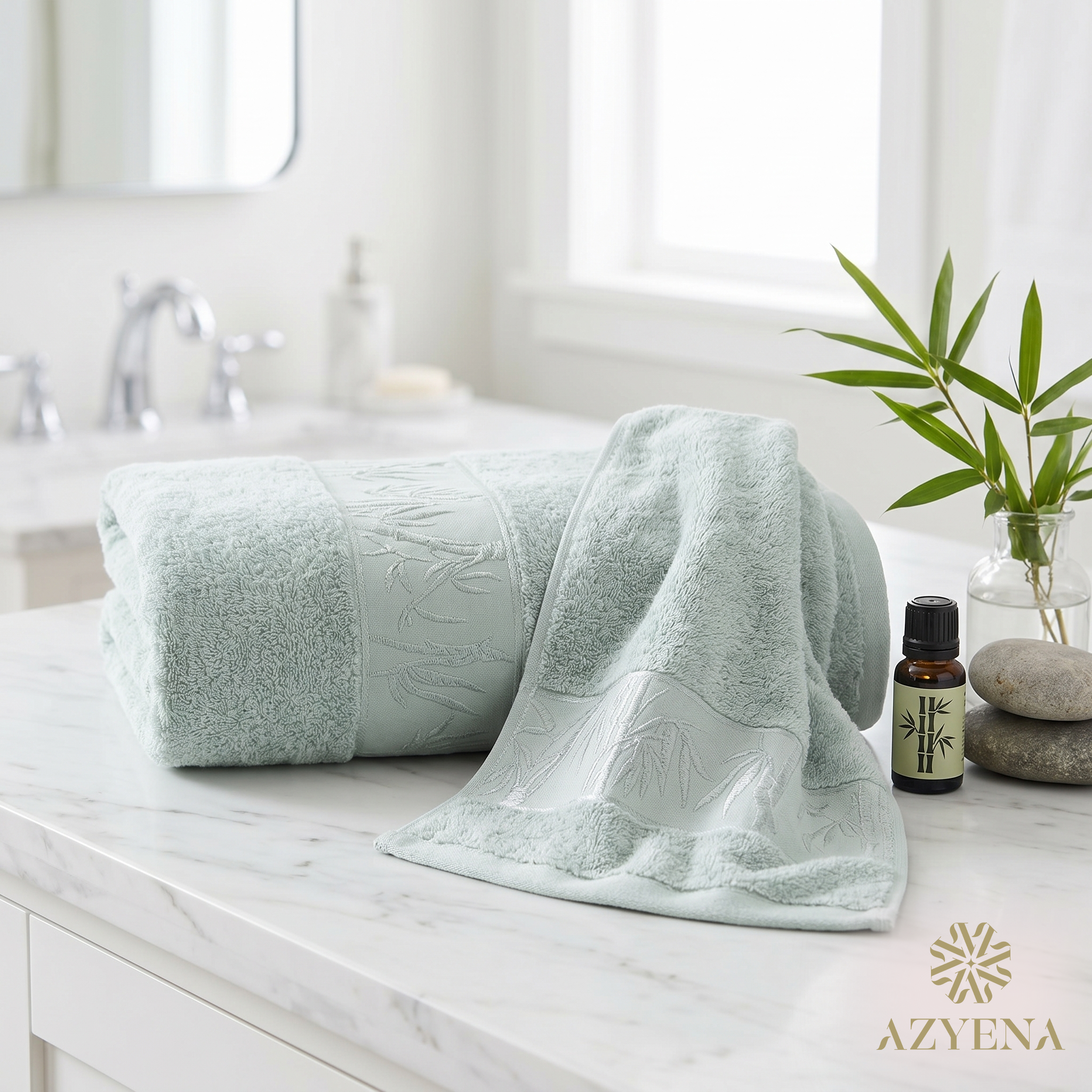 Ensemble Draps de Bain 3 Pièces Coton Premium Nurpak Coffret Luxe
