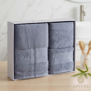 Ensemble Draps de Bain 3 Pièces Coton Premium Nurpak Coffret Luxe