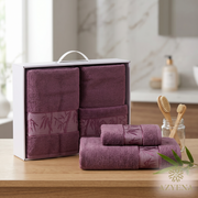 Ensemble Draps de Bain 3 Pièces Coton Premium Nurpak Coffret Luxe