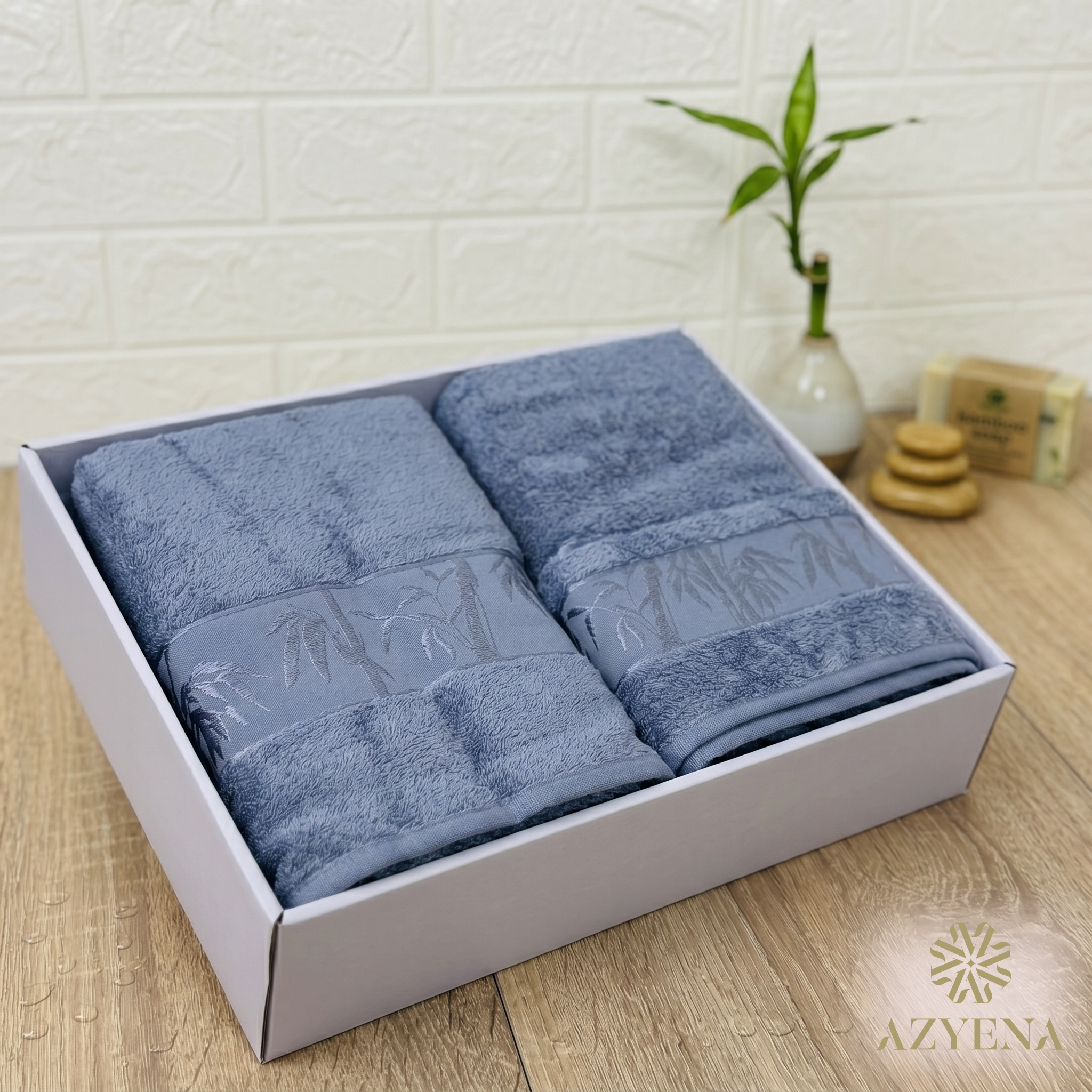 Ensemble Draps de Bain 3 Pièces Coton Premium Nurpak Coffret Luxe