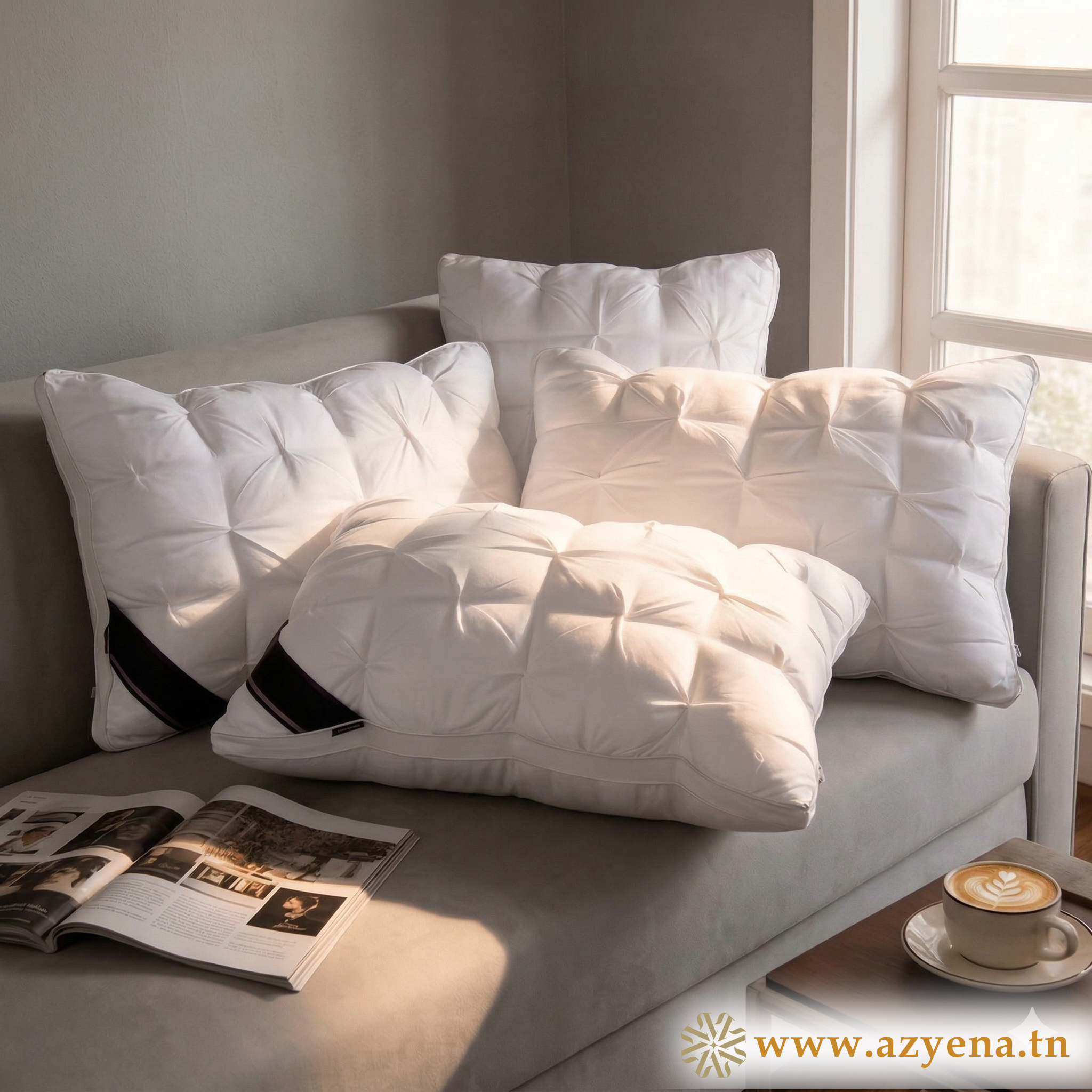 Oreillers de Confort Premium Microfibre Siliconée 50*70 cm