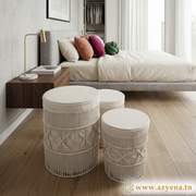 Trio de Paniers à Linge Artisanaux - Style Bohème Chic