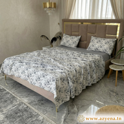 Parure de Lit 4 pièces  100% Coton Satiné Qualité Supérieure