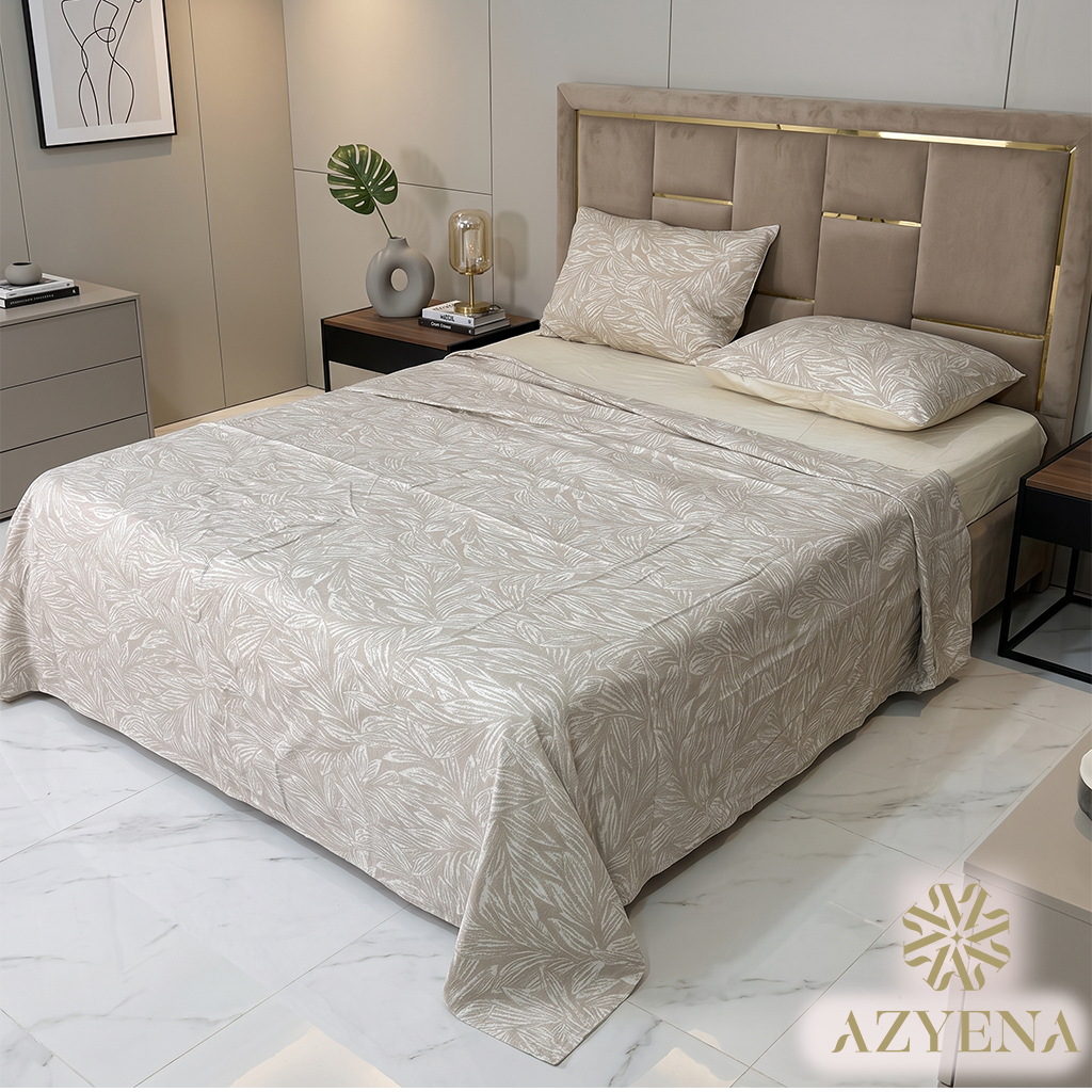 Parure de Lit 4 pièces  100% Coton Satiné Qualité Supérieure