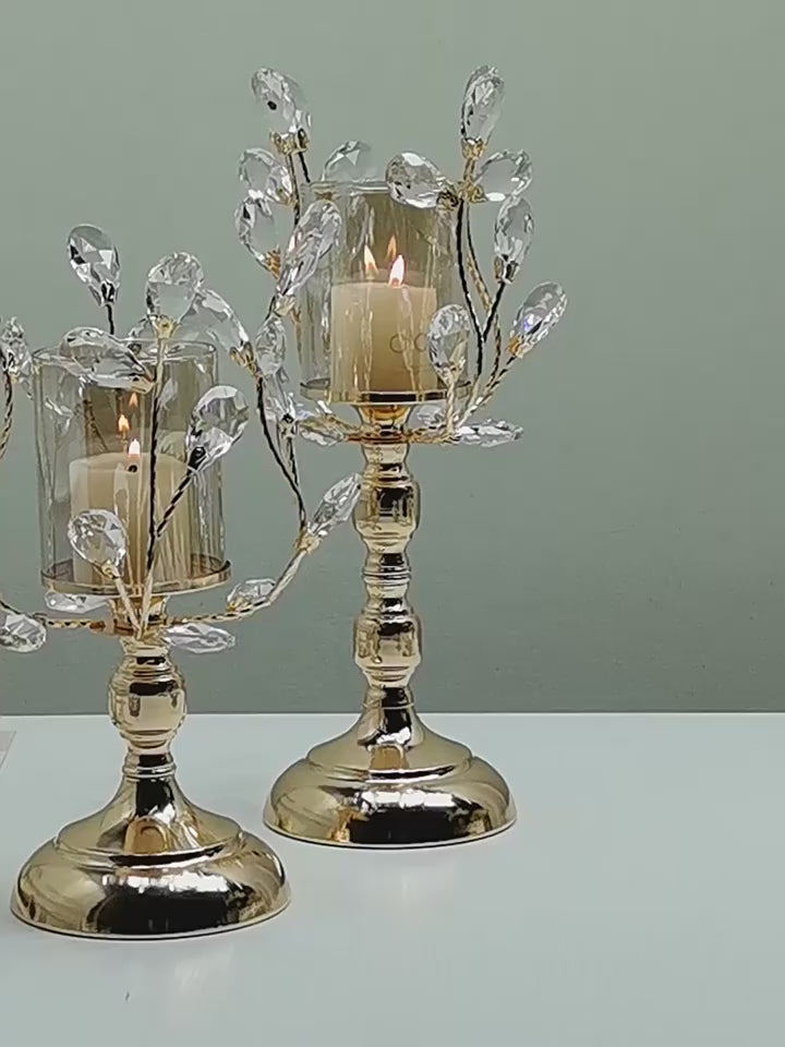 Charger la vidéo : Bougeoir en métal, décoration de Maison