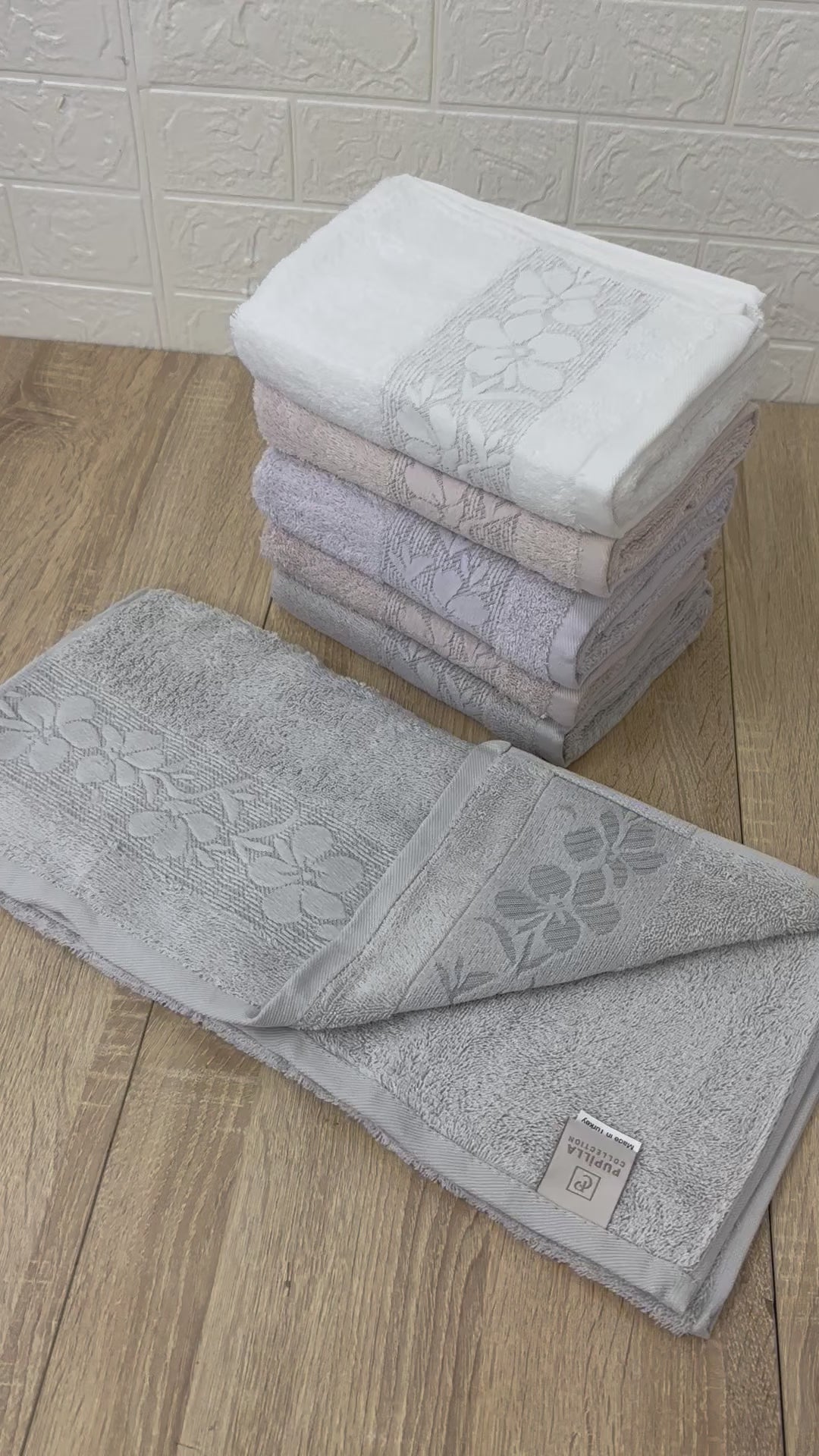 Charger la vidéo : Lot de 6 Serviettes Visage 100% Coton – Collection Pupilla