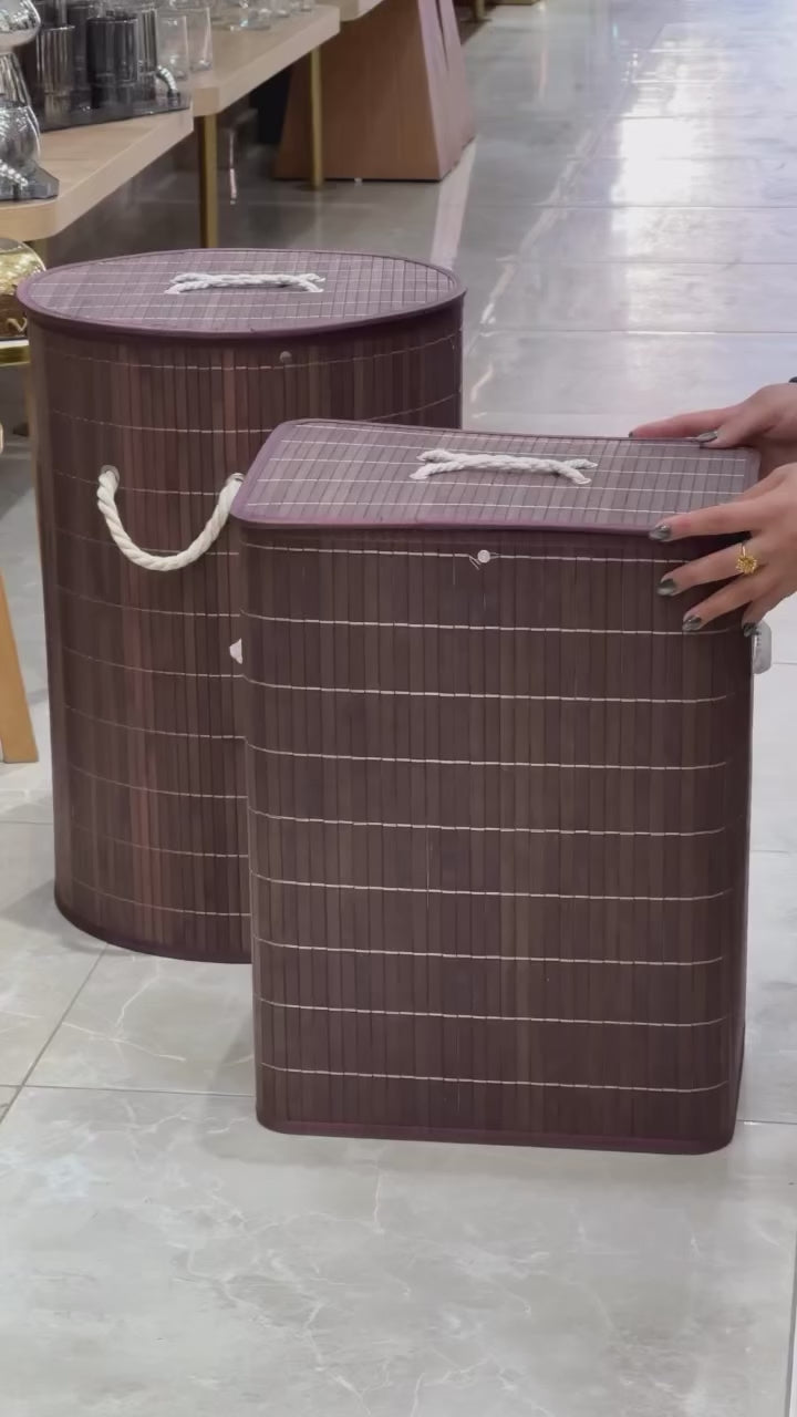 Charger la vidéo : Panier de Rangement Pliable en Bambou – L’Alliance de l'Élégance et du Pratique