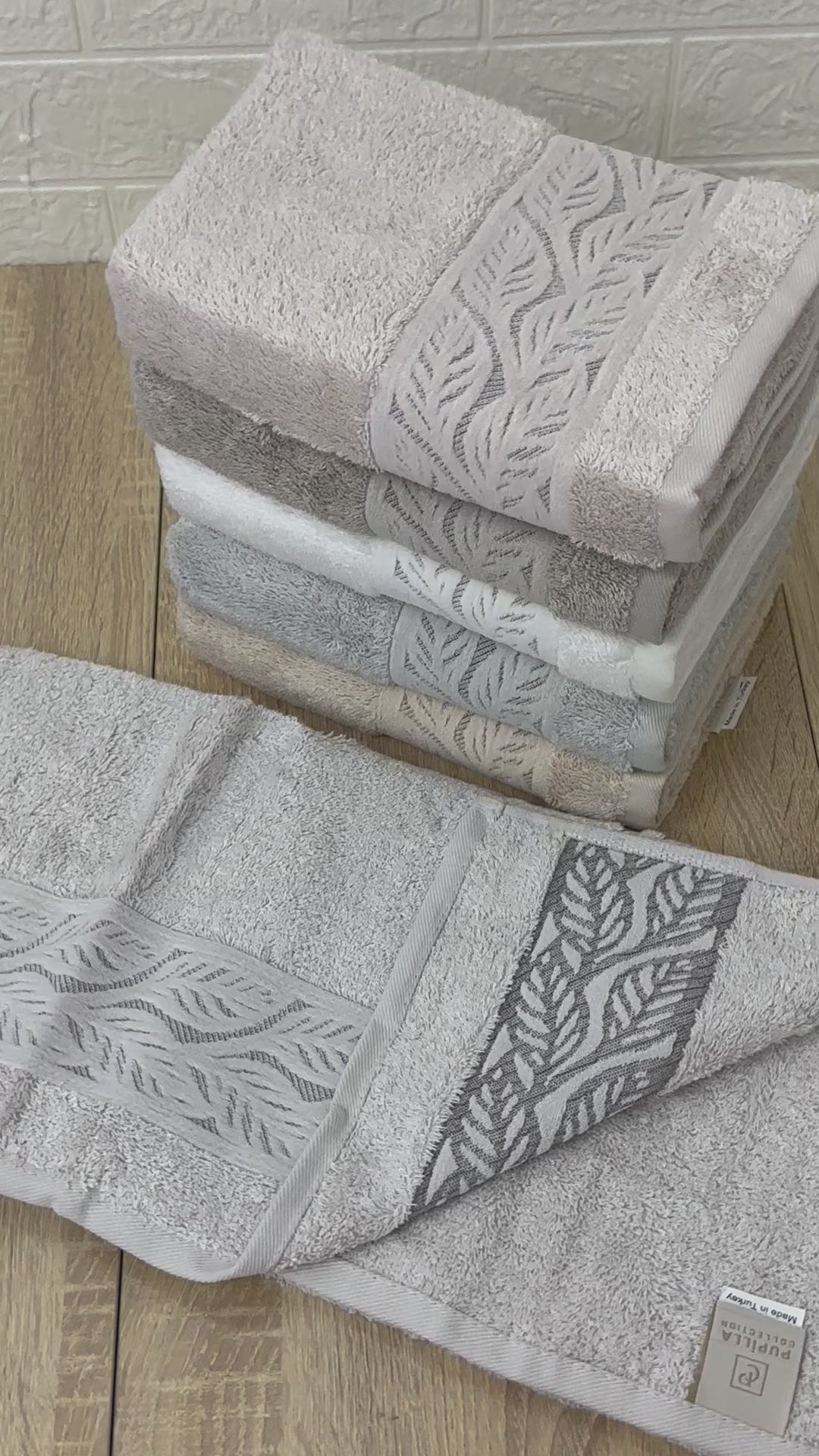 Charger la vidéo : Lot de 6 Serviettes Visage 100% Coton – Collection Pupilla