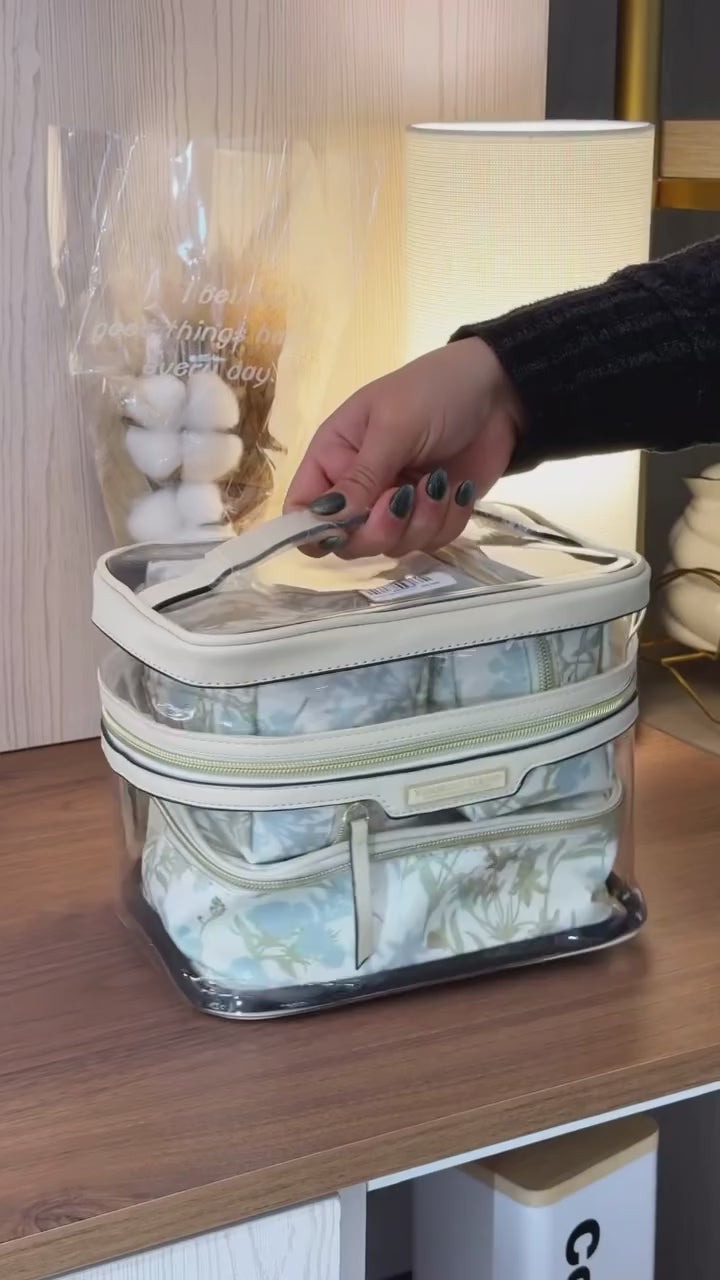 Charger la vidéo : Trousse de Maquiallage , de Voyages 4 pièces