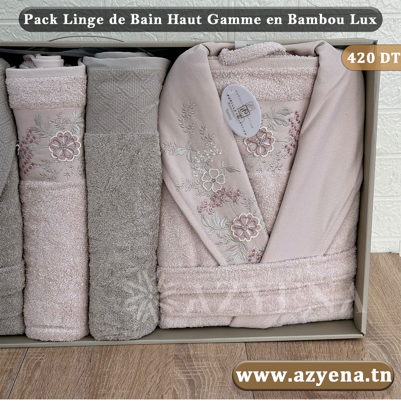 Cofret Sortie de Bain 6 pièces de tres Haut qualité de la marque Pupilla Collection