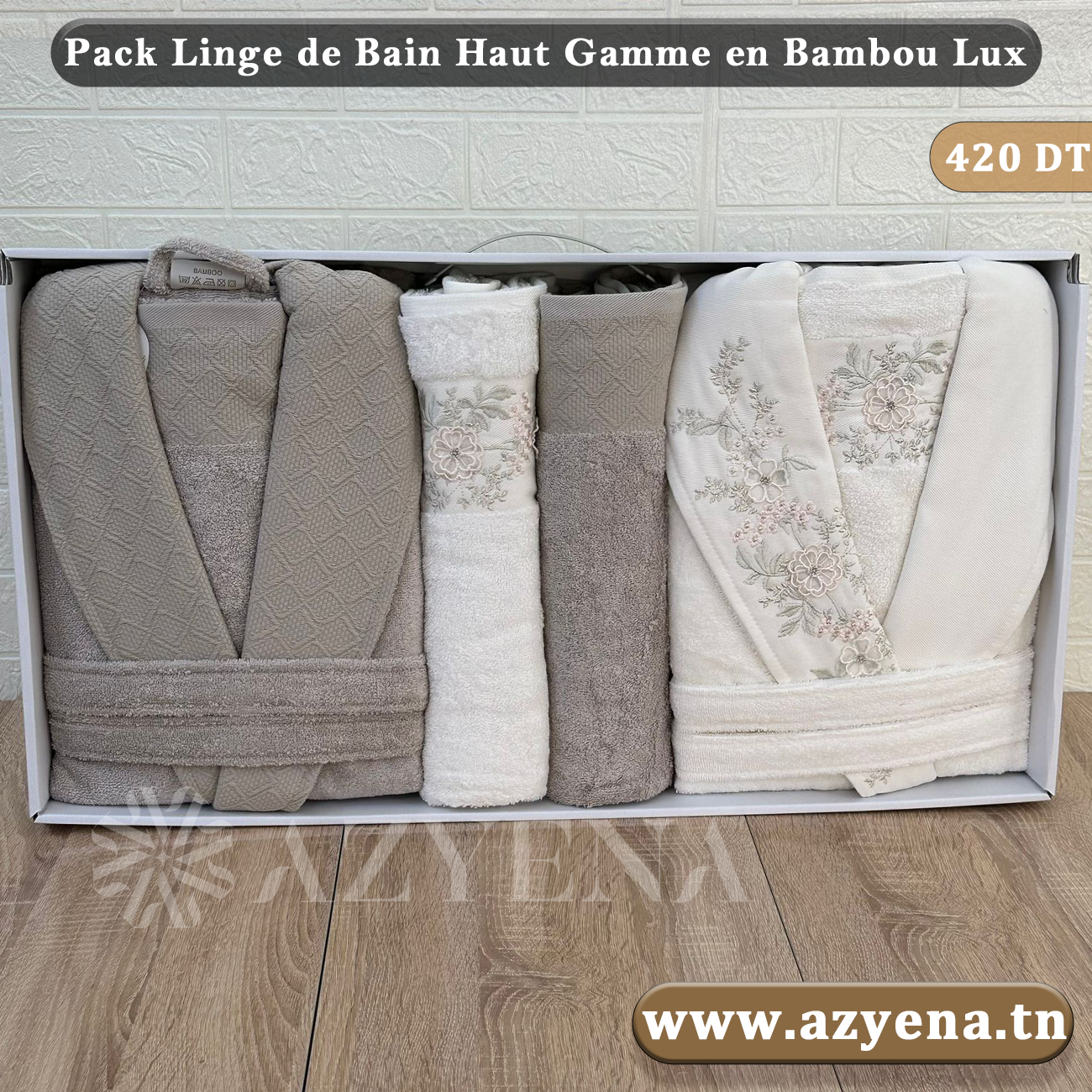Cofret Sortie de Bain 6 pièces de tres Haut qualité de la marque Pupilla Collection