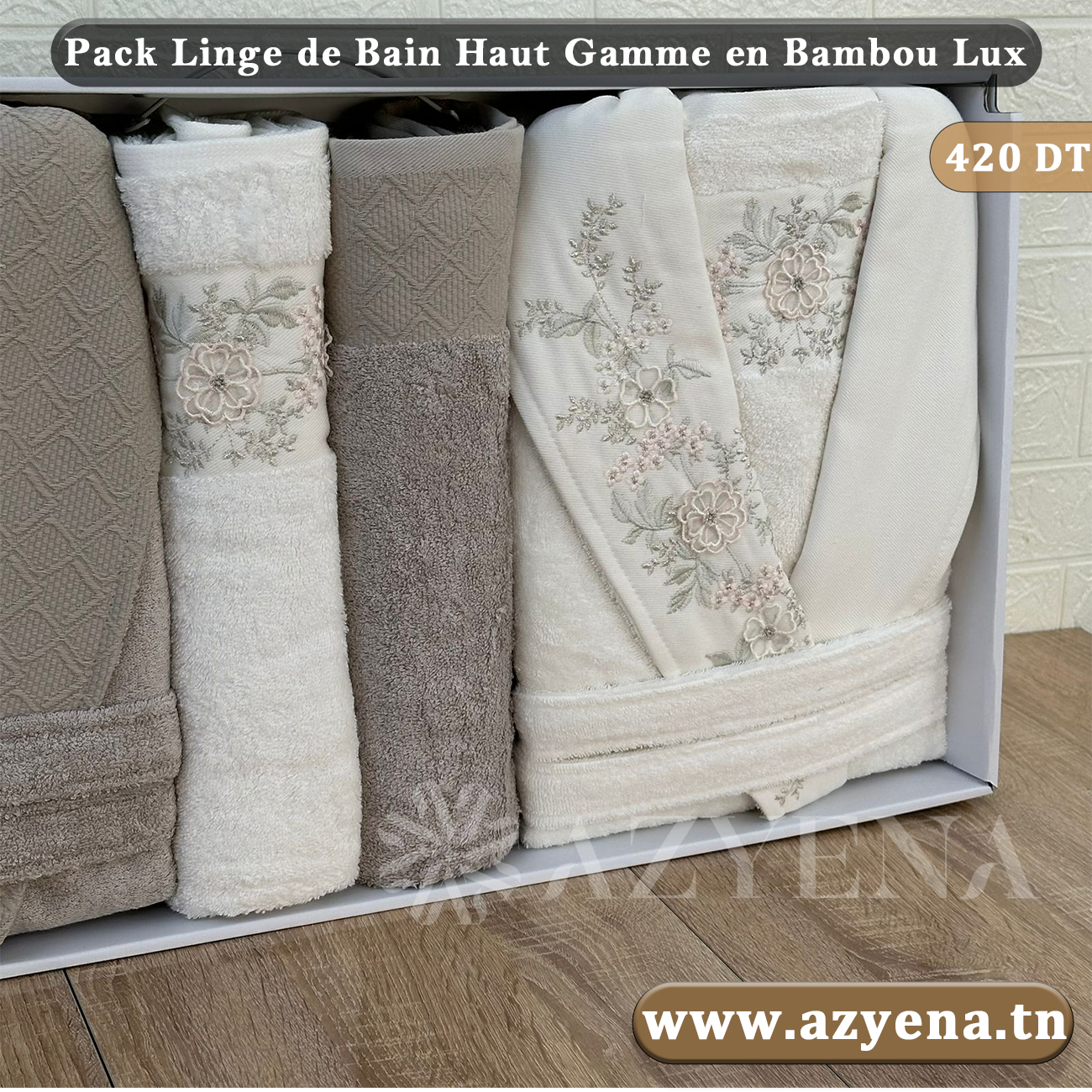 Cofret Sortie de Bain 6 pièces de tres Haut qualité de la marque Pupilla Collection