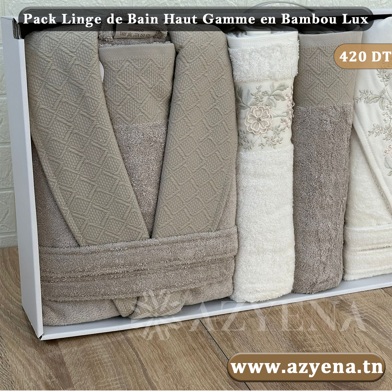 Cofret Sortie de Bain 6 pièces de tres Haut qualité de la marque Pupilla Collection