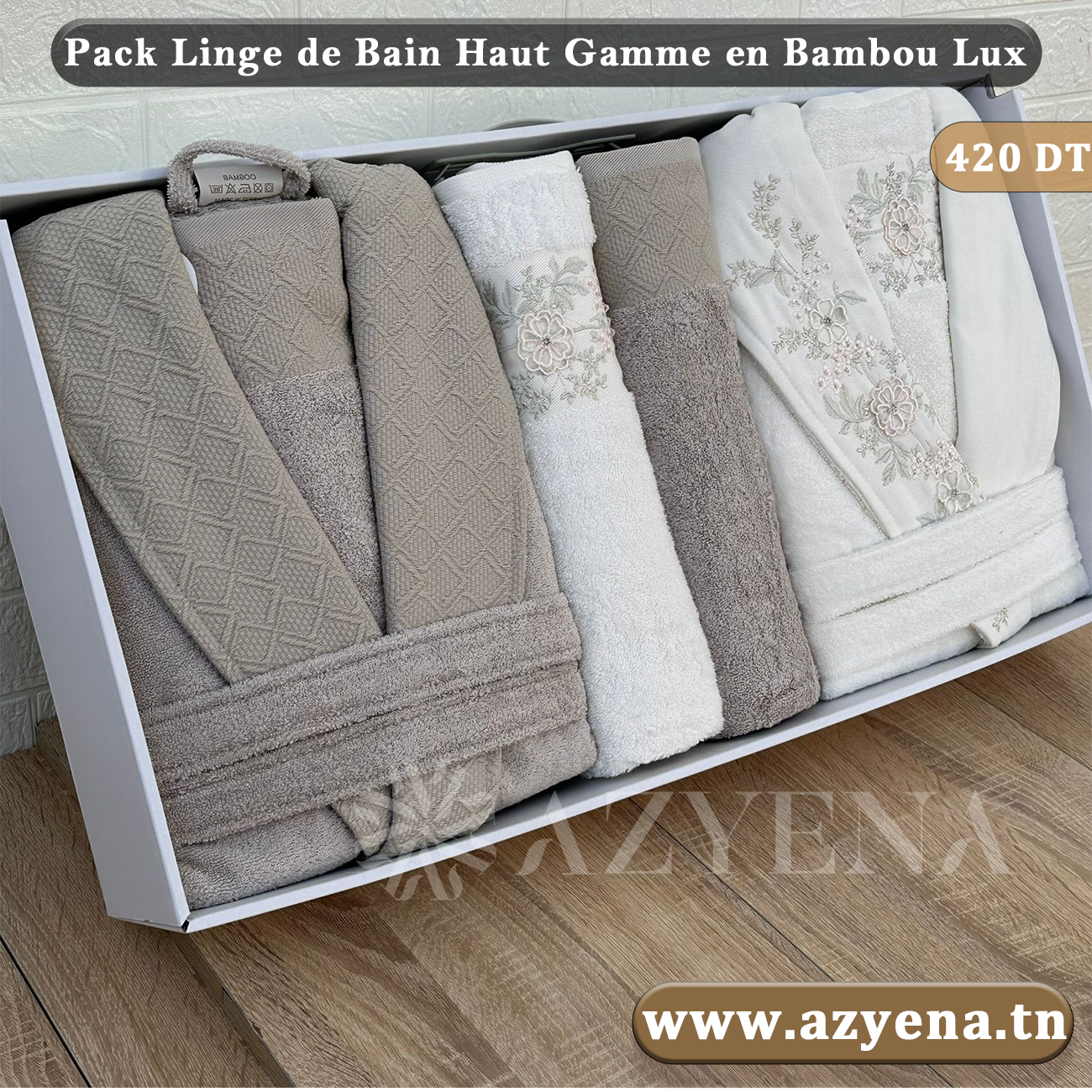 Cofret Sortie de Bain 6 pièces de tres Haut qualité de la marque Pupilla Collection