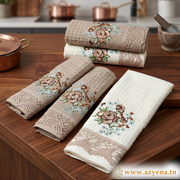 Pack de 5 serviettes de Cuisines 40*60 cm Brodé