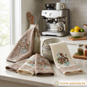 Pack de 5 serviettes de Cuisines 40*60 cm Brodé
