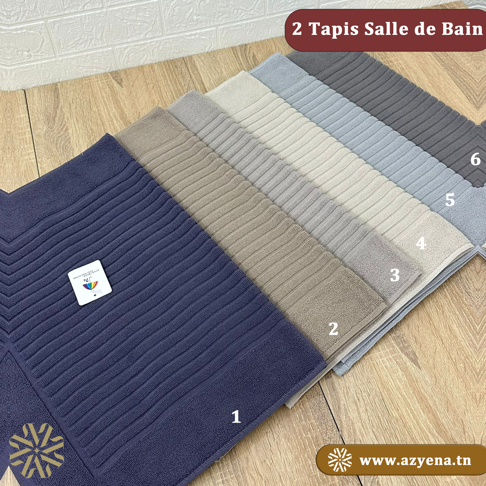 Serviette de pieds en coton pur 100%  , épaisse et Absorbante - 50*70 cm