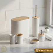 Set d'Accessoires de Salle de Bain 6 en 1 incassable - Blanc